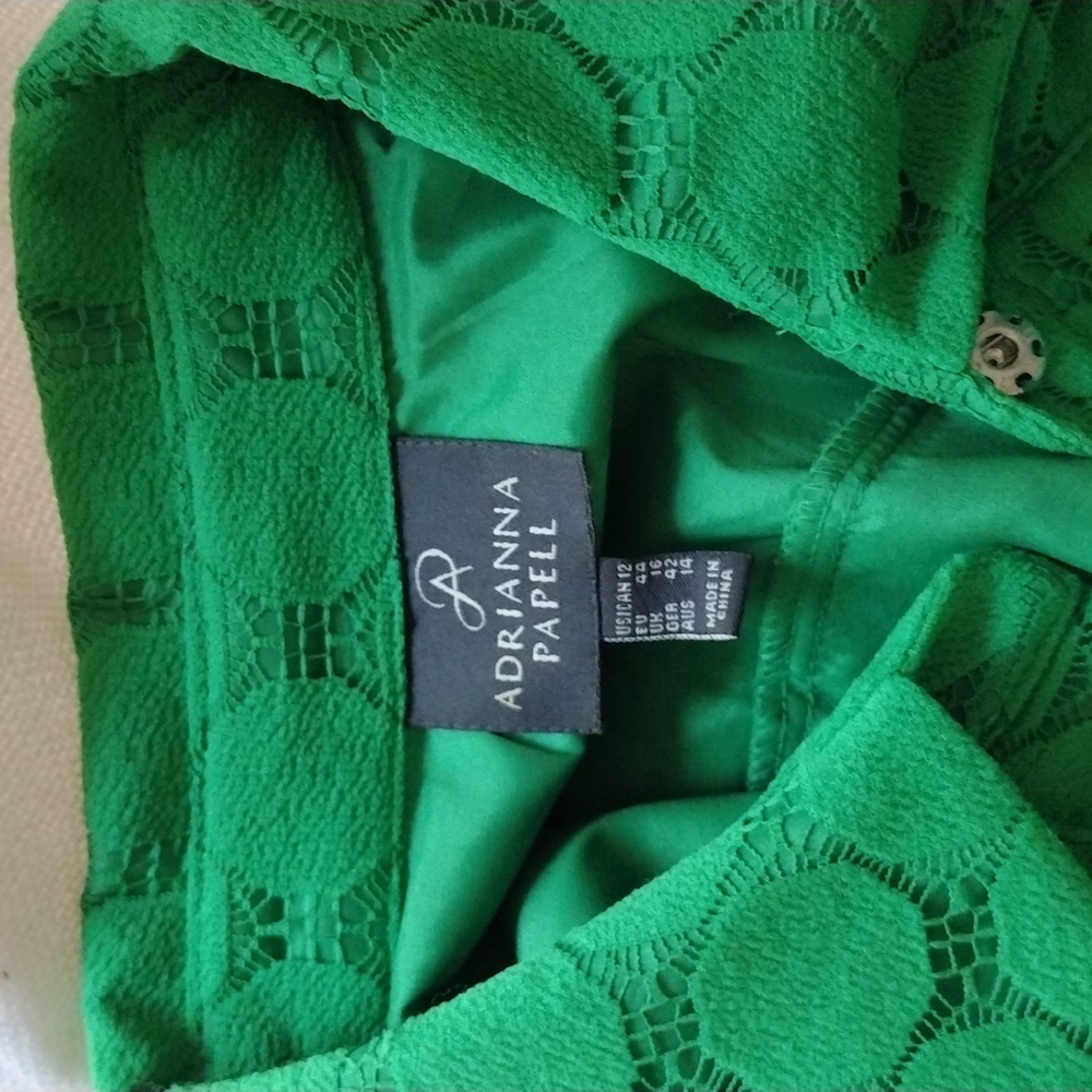 Adrianna Papell, 3/4 sleeves , green dress,M. - Picture 9 of 14
